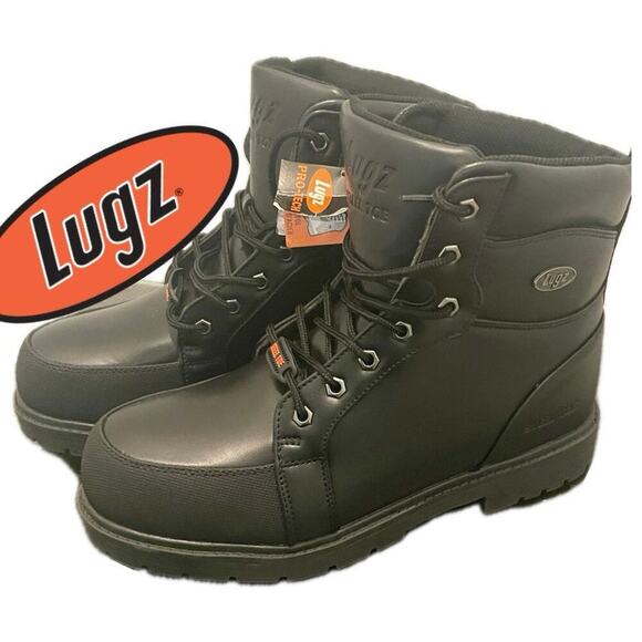 LUGZ WORK BOOTS DRIFTER STEEL TOE MEN SZ 11  SLIP RESISTANT COMBAT WEAR GRUNGE - Picture 1 of 16